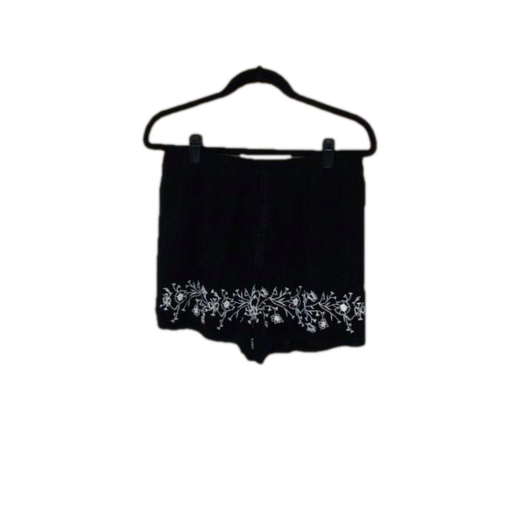 NEW LA Hearts Black Embroidered Shorts L PacSun L Rayon